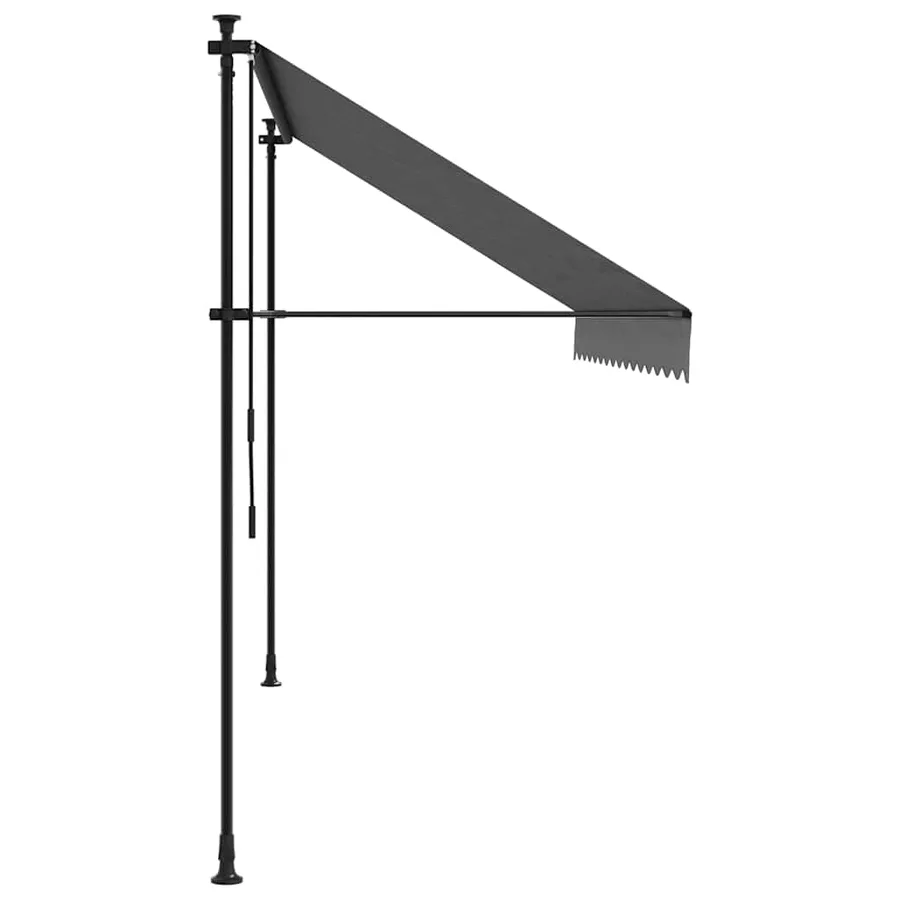 Auvent rétractable anthracite 350x150 m tissu et acier - 5
