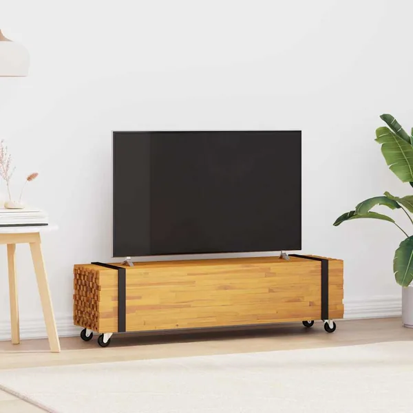 Meuble TV Marron 110 x 30 x 30 cm Bois de teck massif