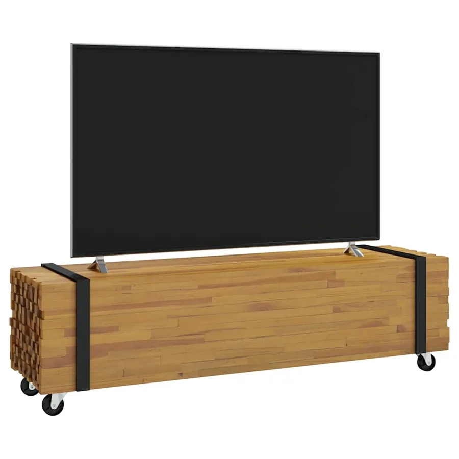 Meuble TV Marron 110 x 30 x 30 cm Bois de teck massif - 3