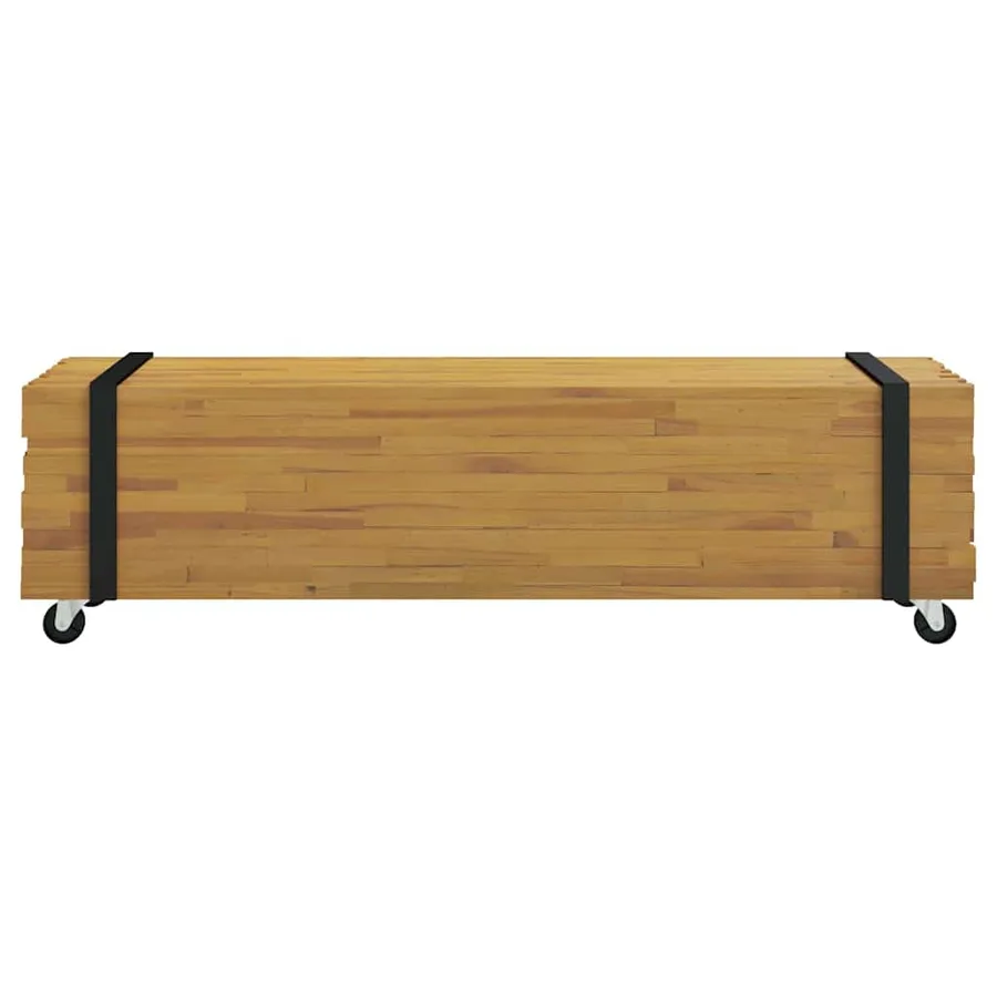 Meuble TV Marron 110 x 30 x 30 cm Bois de teck massif - 4