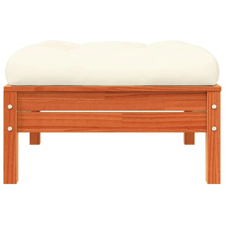 Repose-pieds de jardin avec coussins 2 pcs bois massif pin - 6