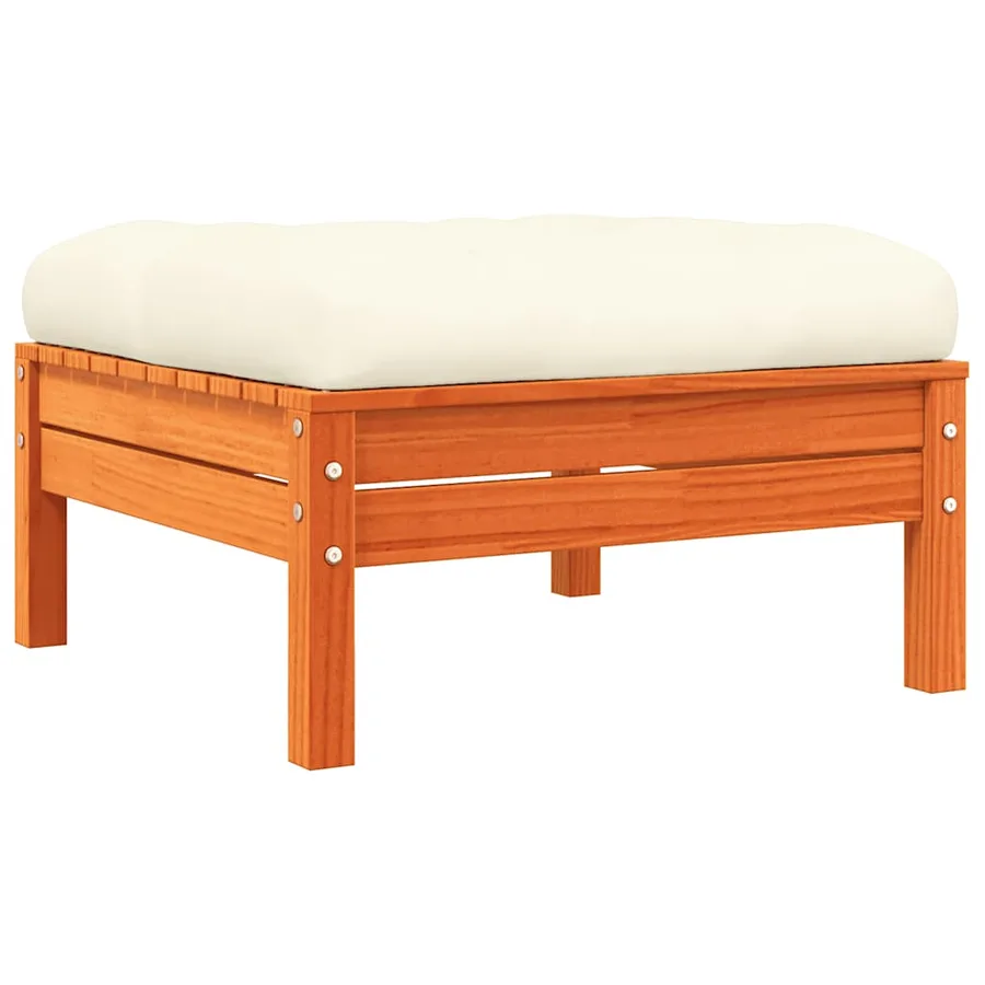 Repose-pieds de jardin avec coussins 2 pcs bois massif pin - 8