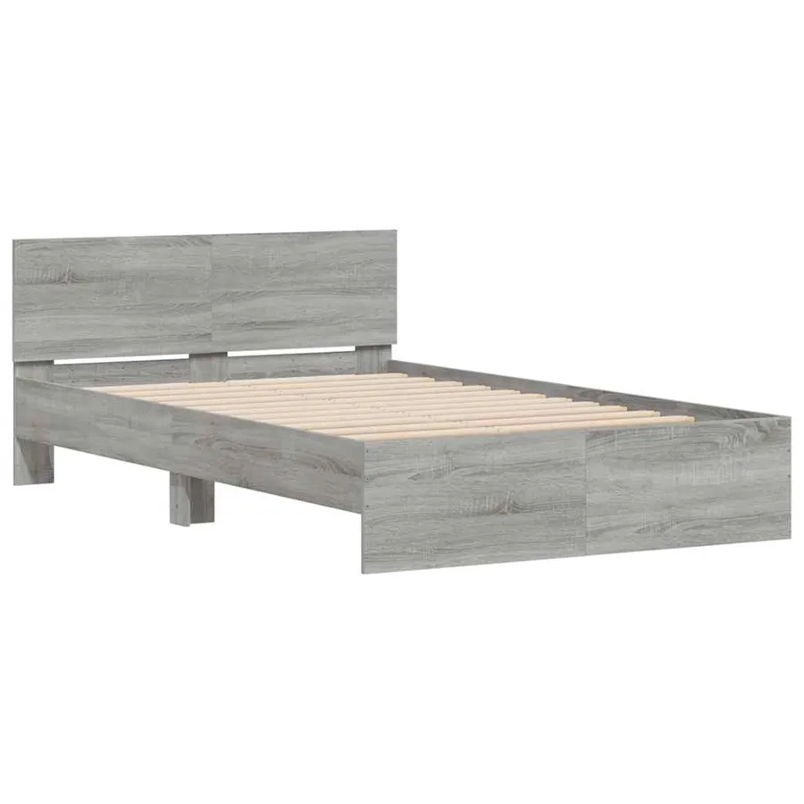 Cadre de lit avec tête de lit et LED sonoma gris 120x200 cm - 6