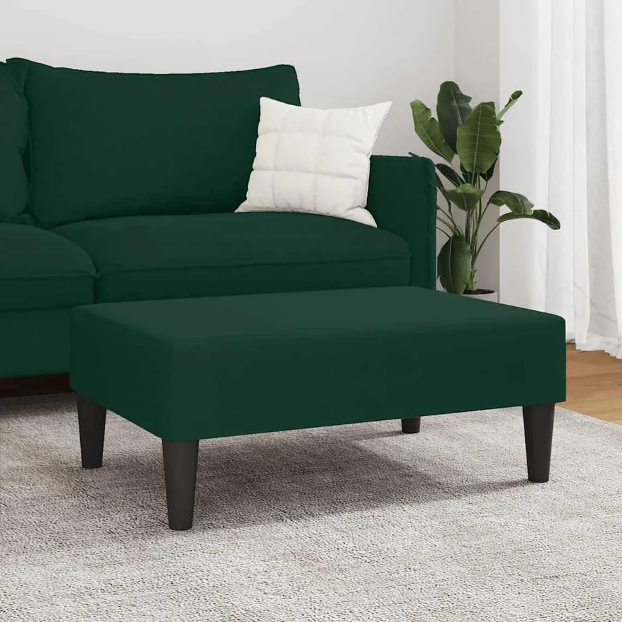Repose-pied vert foncé 77x55x31 cm velours - 3