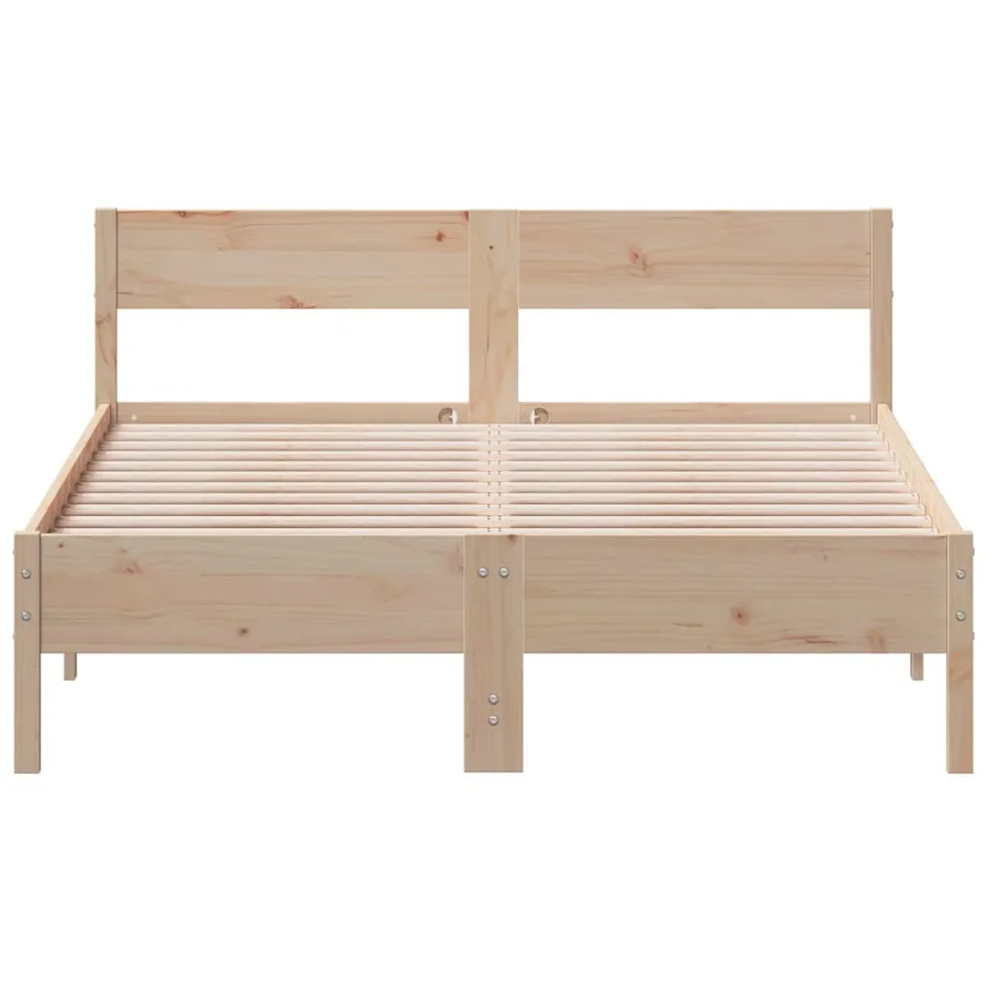 Cadre de lit sans matelas 140x200 cm bois massif de pin - 4
