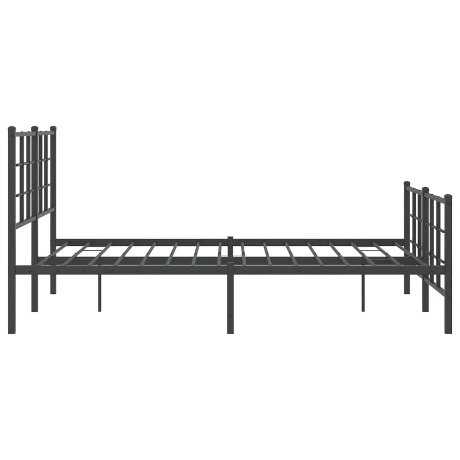 Cadre de lit métal sans matelas avec pied de lit noir 135x190cm - 6