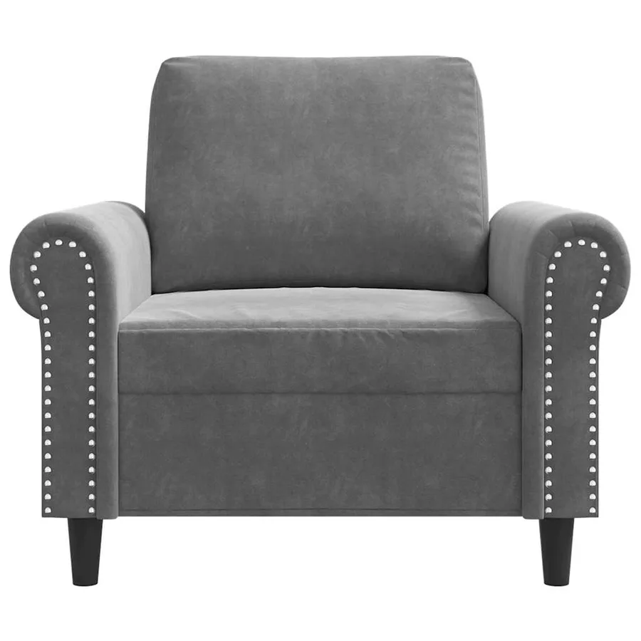 Fauteuil Gris foncé 60 cm Velours - 4
