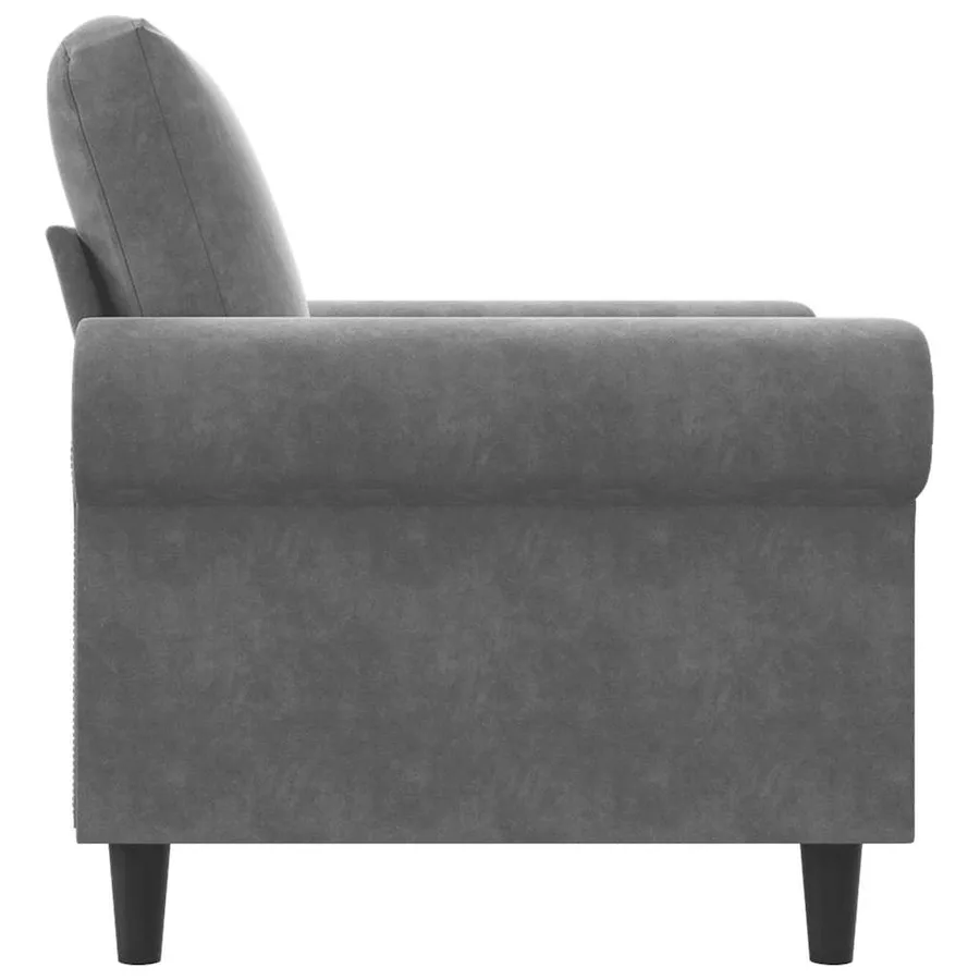 Fauteuil Gris foncé 60 cm Velours - 5