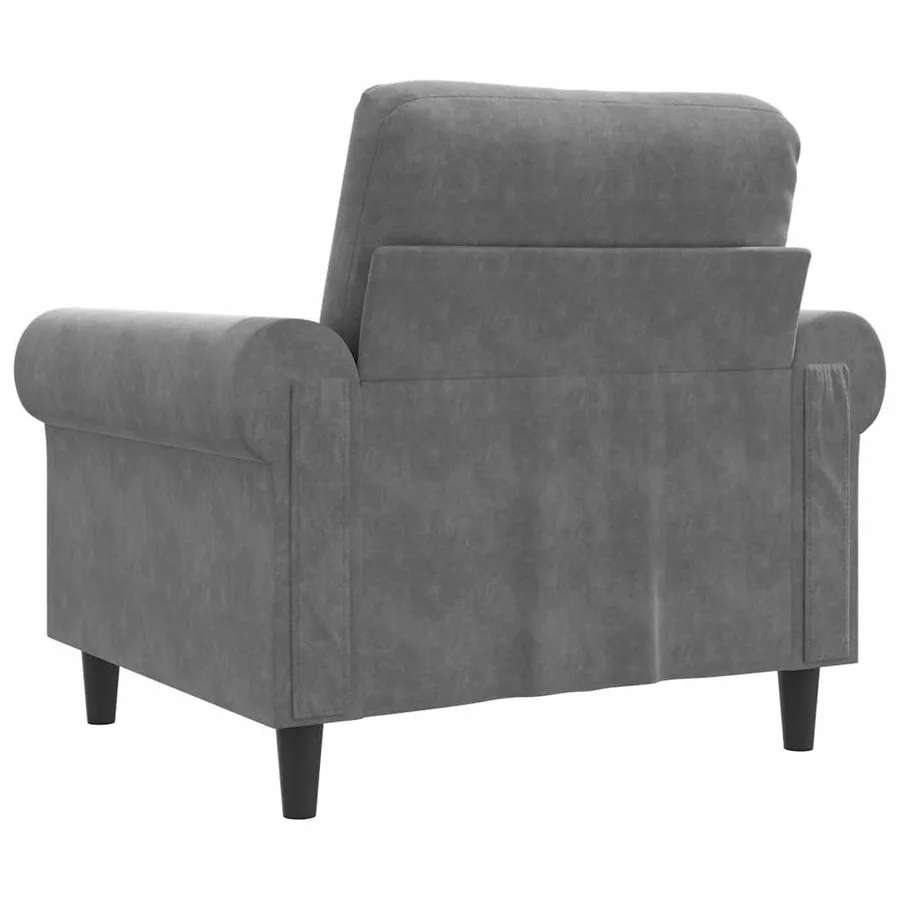 Fauteuil Gris foncé 60 cm Velours - 6