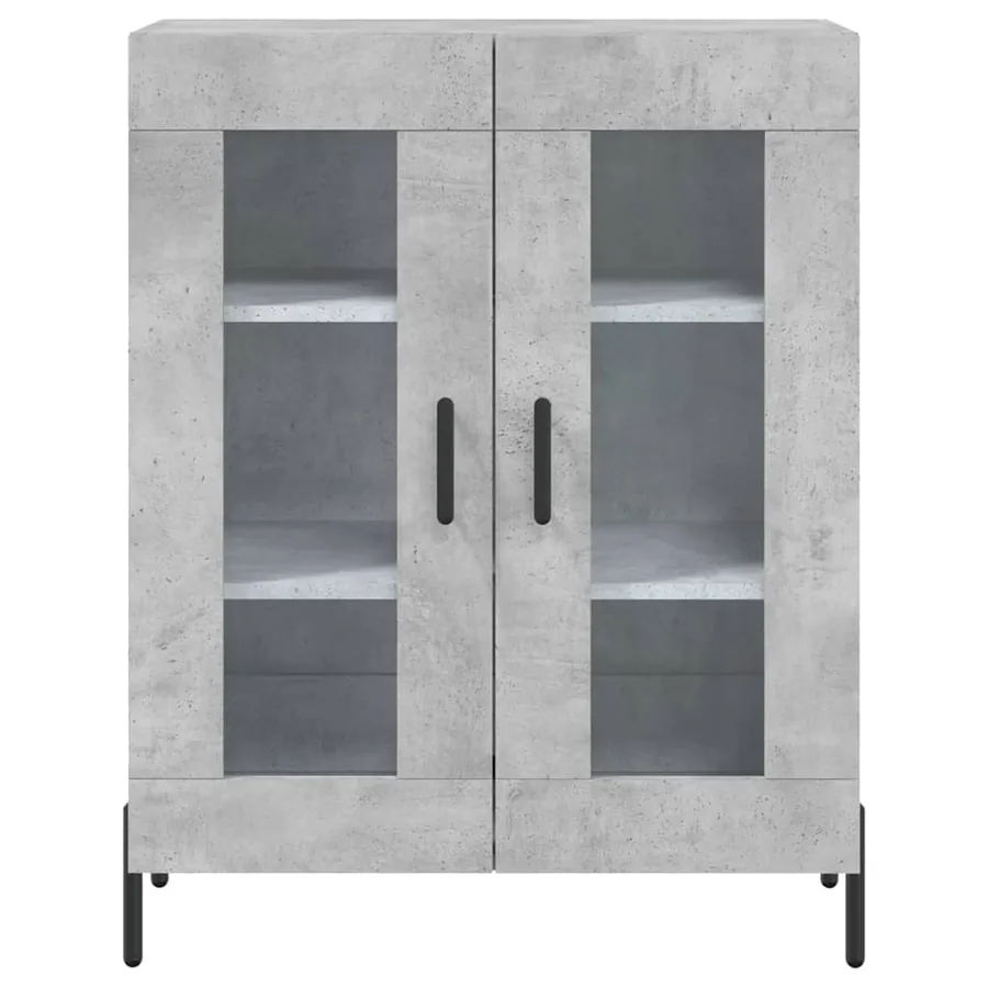 Buffet haut Gris béton 69,5x34x180 cm Bois d'ingénierie - 8