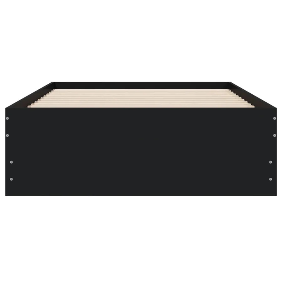 Cadre de lit avec tiroirs sans matelas noir 75x190 cm - 6