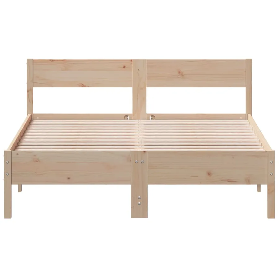 Cadre de lit sans matelas 150x200 cm bois de pin massif - 4