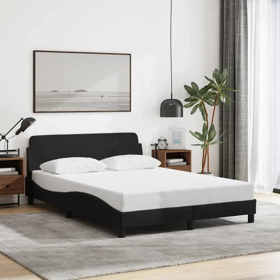 Cadre de lit Dover noir 140x190 cm tissu