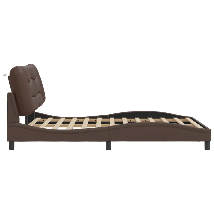 Cadre de lit avec LED sans matelas Hvar marron 140x190 cm - 8