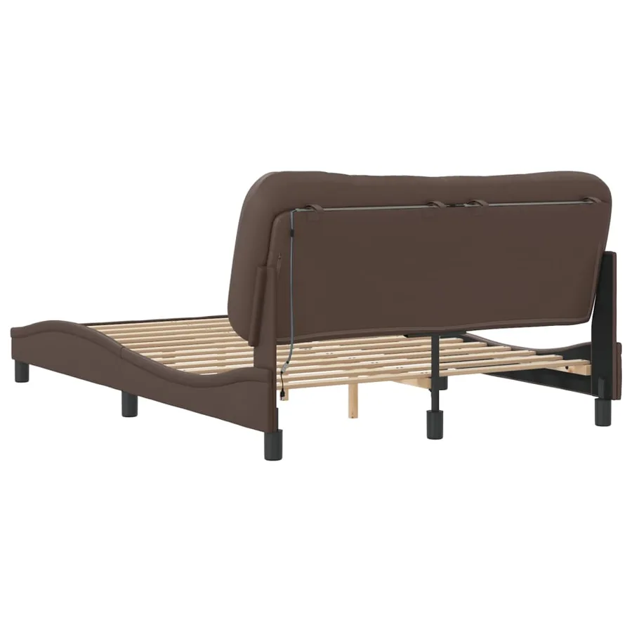 Cadre de lit avec LED sans matelas Hvar marron 140x190 cm - 9