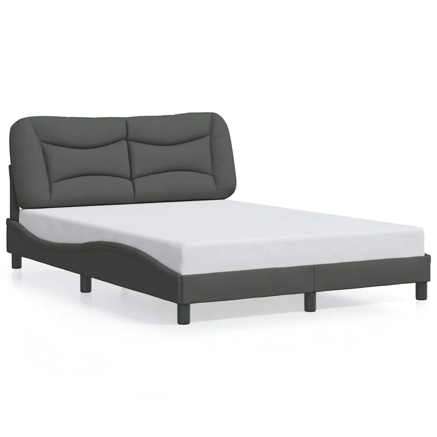 Cadre de lit sans matelas Hvar gris foncé 140x190 cm tissu - 2