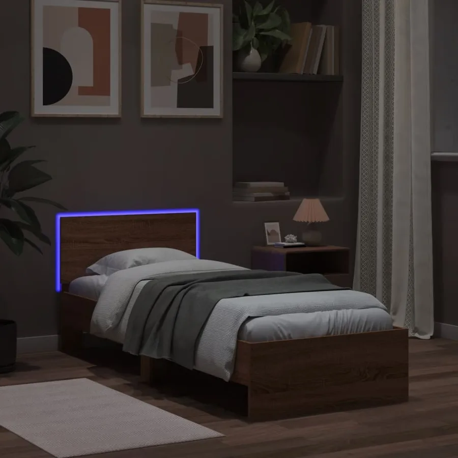 Cadre de lit sans matelas avec lumières LED 90x190 cm - 5