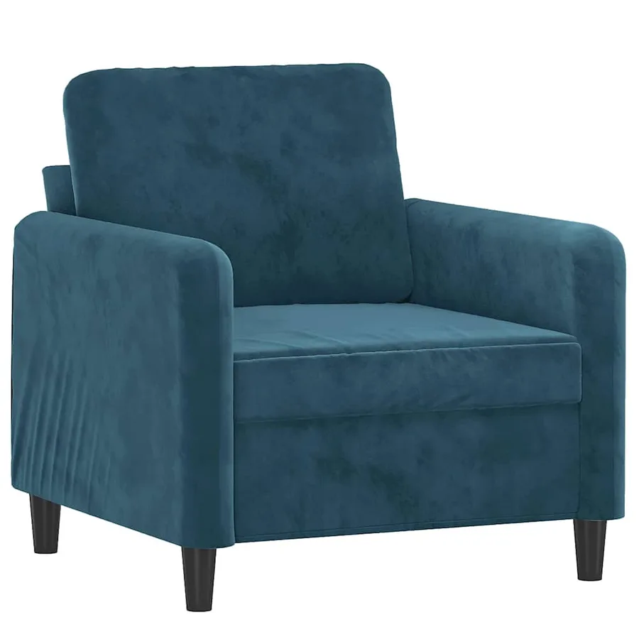 Fauteuil avec repose-pied Bleu 60 cm Velours - 4