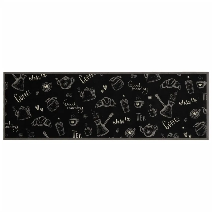 Tapis de cuisine lavable imprimé Morning noir 60x180 cm velours - 2