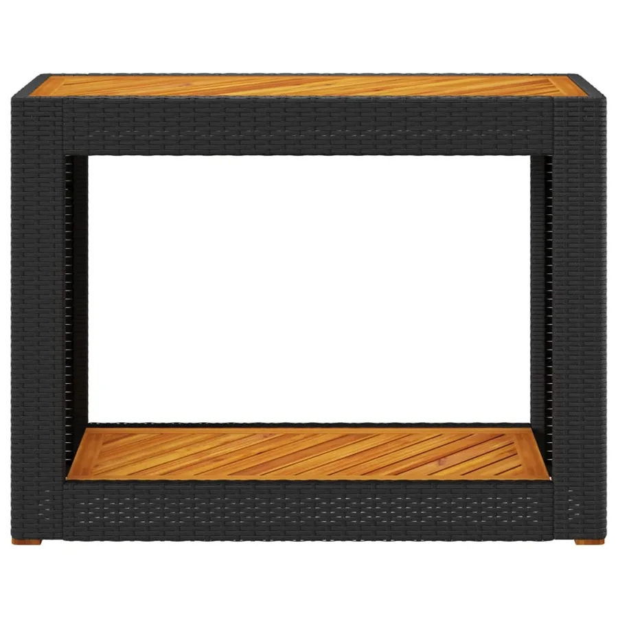 Table d'appoint de jardin dessus en bois noir 100x40x75 cm - 6