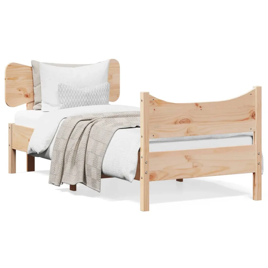 Cadre de lit sans matelas 75x190 cm bois de pin massif - 2