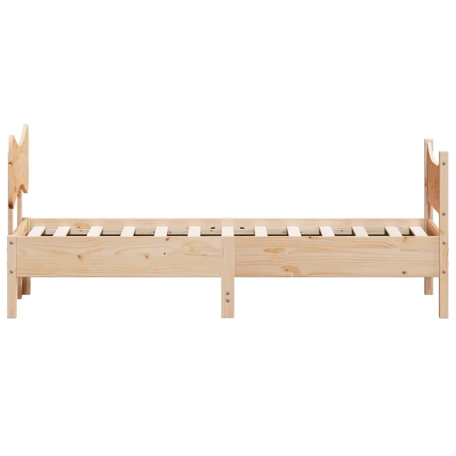 Cadre de lit sans matelas 75x190 cm bois de pin massif - 5