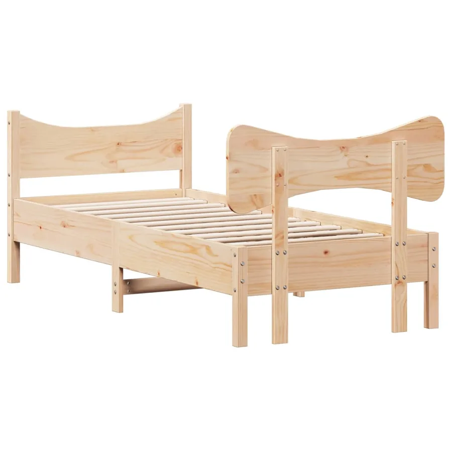 Cadre de lit sans matelas 75x190 cm bois de pin massif - 6