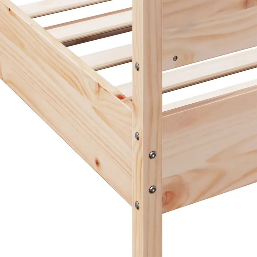 Cadre de lit sans matelas 75x190 cm bois de pin massif - 7