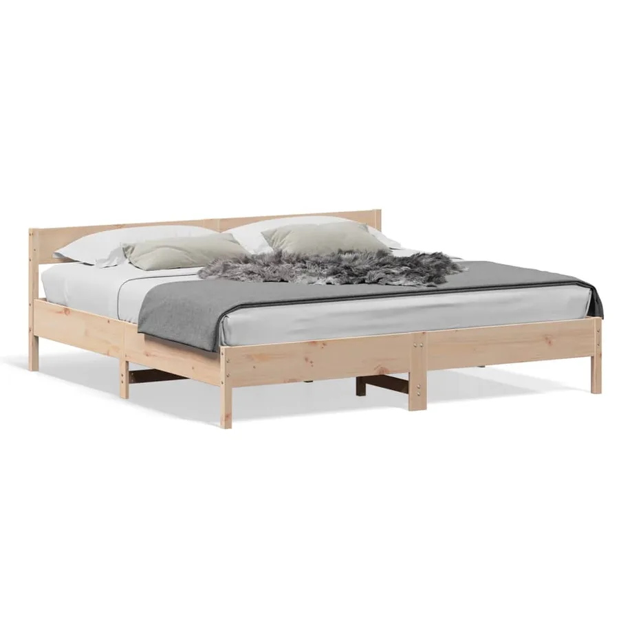 Cadre de lit sans matelas 180x200 cm bois massif de pin - 2