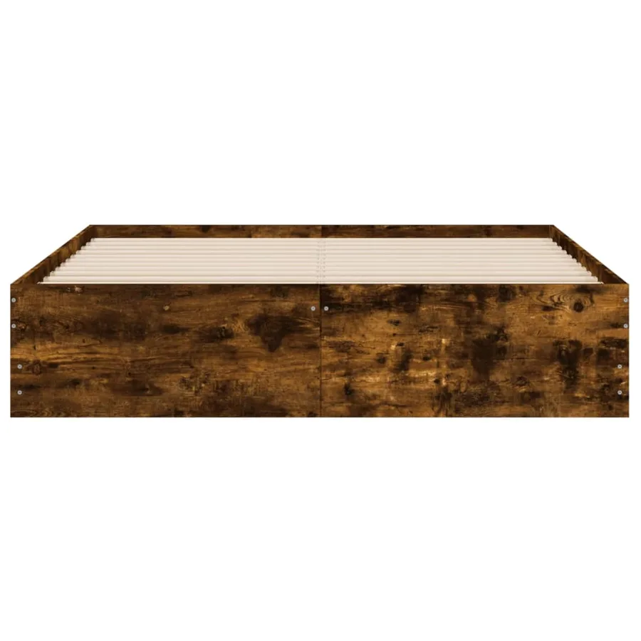 Cadre de lit avec tiroirs sans matelas chêne fumé 140x200 cm - 6