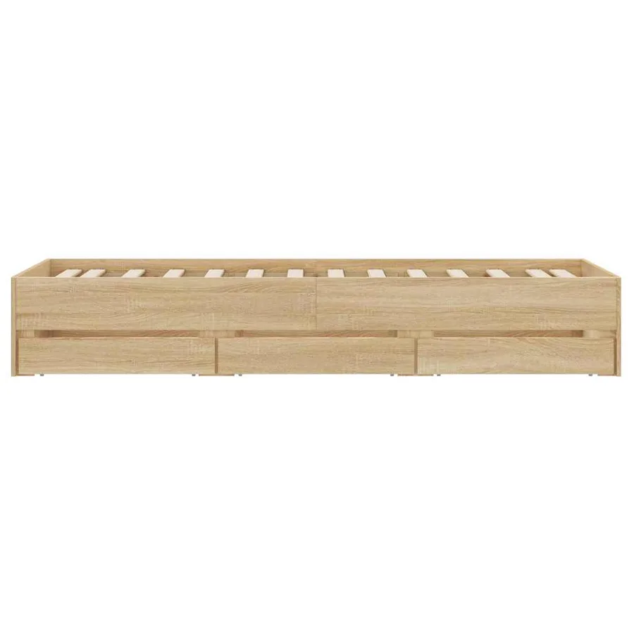 Cadre de lit avec tiroirs sans matelas chêne sonoma 90x200 cm - 7