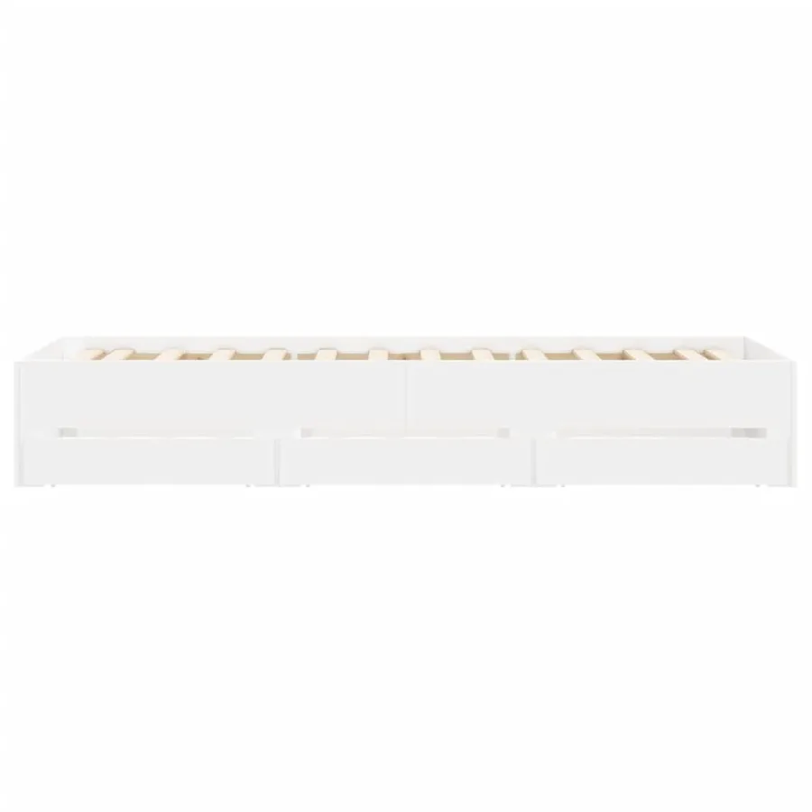 Cadre de lit avec tiroirs sans matelas blanc 90x200 cm - 7