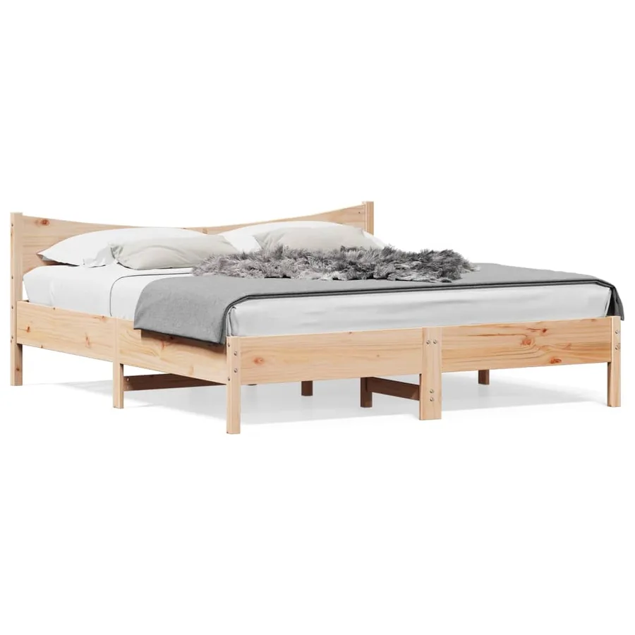 Cadre de lit sans matelas 200x200 cm bois massif de pin - 2