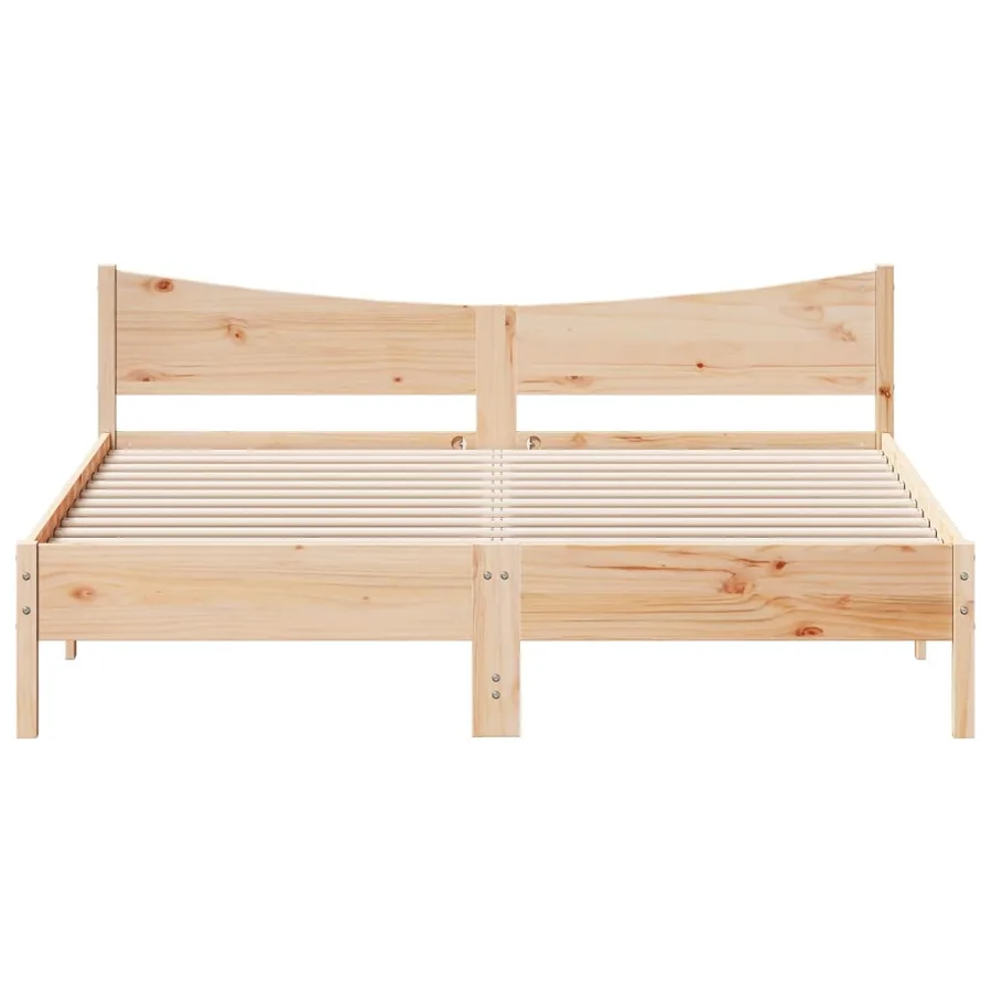 Cadre de lit sans matelas 200x200 cm bois massif de pin - 4