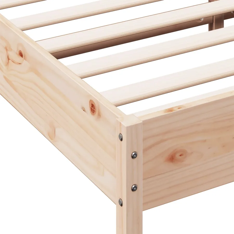 Cadre de lit sans matelas 200x200 cm bois massif de pin - 7