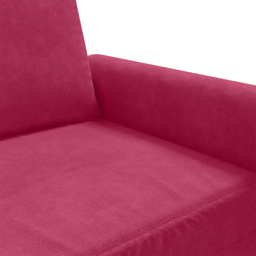 Canapé à 2 places Rouge bordeaux 140 cm Velours - 7
