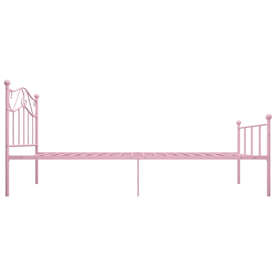 Cadre de lit sans matelas rose métal 100x200 cm - 4