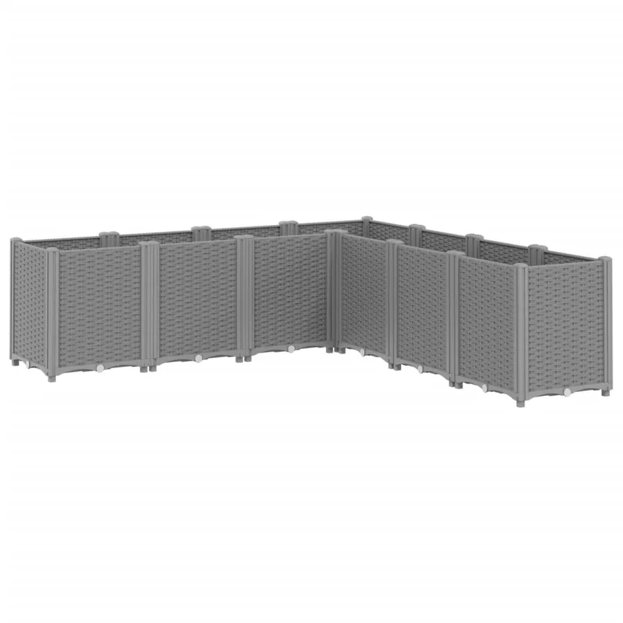 Jardinière gris clair 160x160x53 cm polypropylène - 2