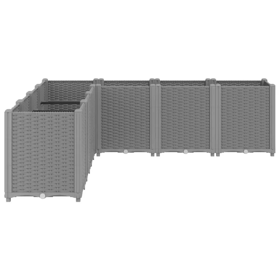 Jardinière gris clair 160x160x53 cm polypropylène - 4