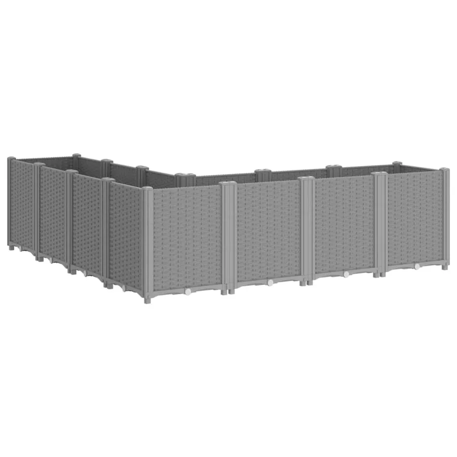Jardinière gris clair 160x160x53 cm polypropylène - 5