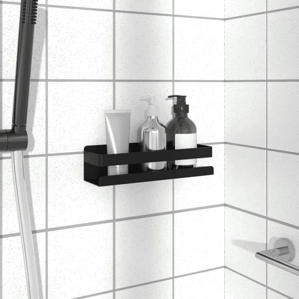 Étagère de douche noir mat acier inoxydable 304 brossé