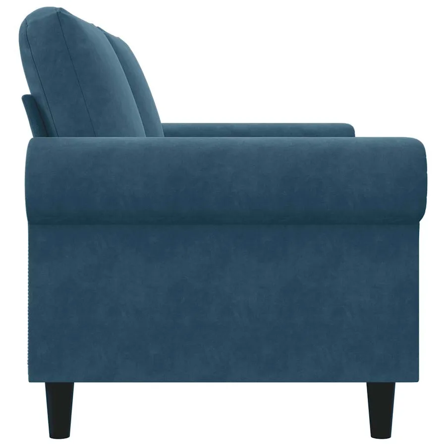 Canapé à 2 places Bleu 140 cm Velours - 5
