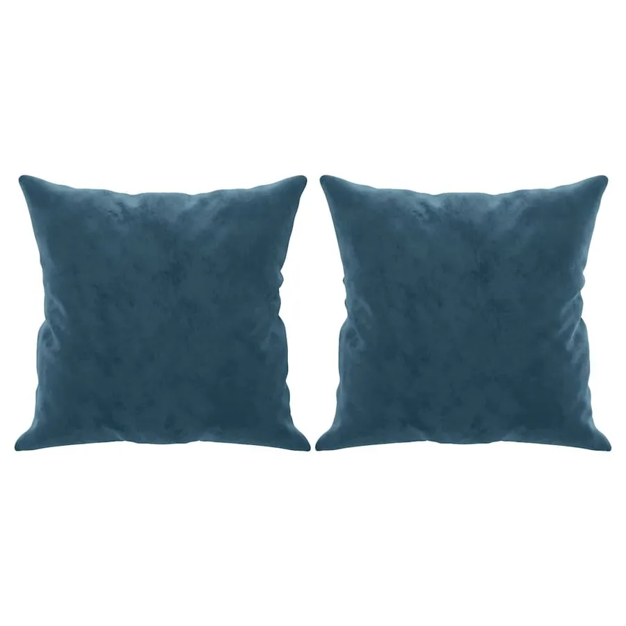 Canapé 2 places avec oreillers décoratifs bleu 140 cm velours - 5