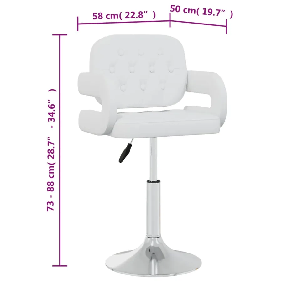 Chaises pivotantes à manger lot de 4 Blanc Similicuir - 9