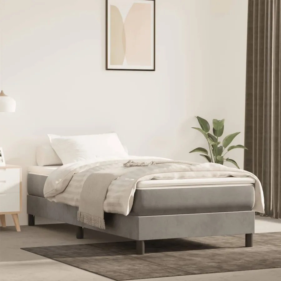 Matelas de lit à ressorts ensachés fermeté moyenne gris clair 120x190x20 cm