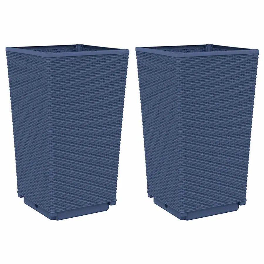 Jardinières 2 pcs bleu gris 32,5x32,5x57 cm PP - 2