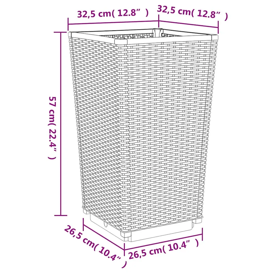 Jardinières 2 pcs bleu gris 32,5x32,5x57 cm PP - 9