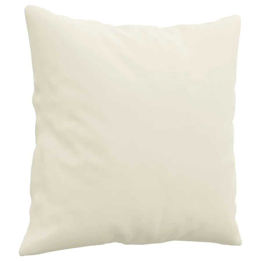 Ensemble de canapés 3 pcs avec coussins crème velours - 6
