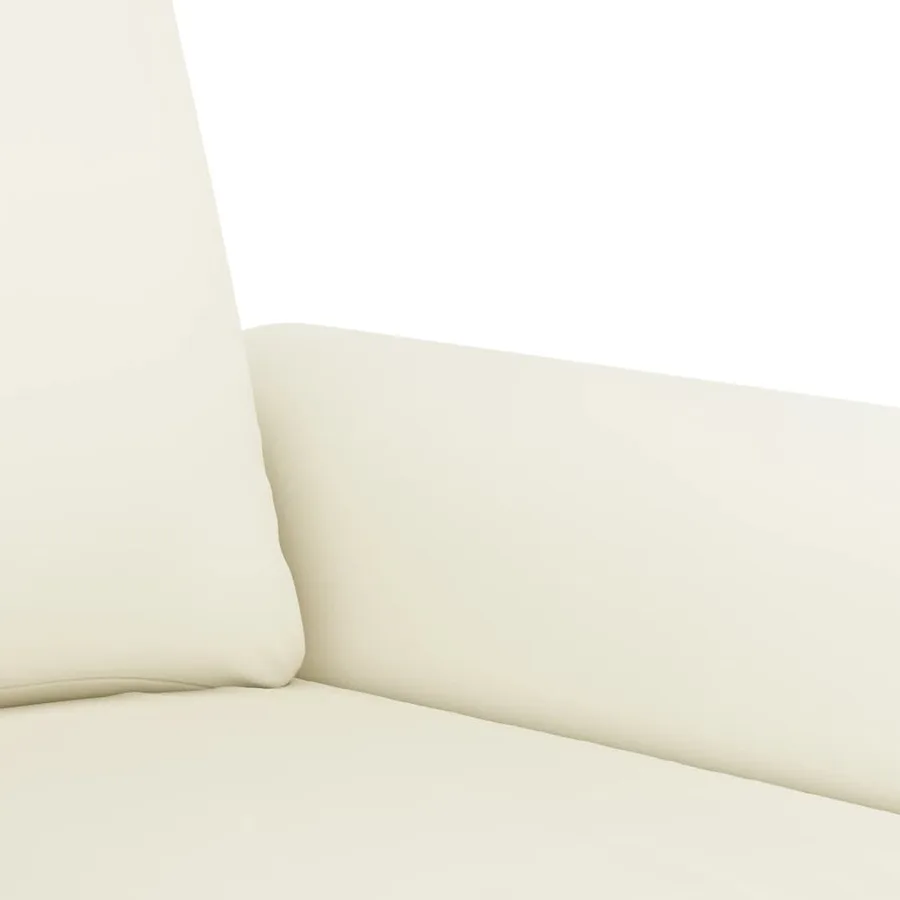 Ensemble de canapés 3 pcs avec coussins crème velours - 7