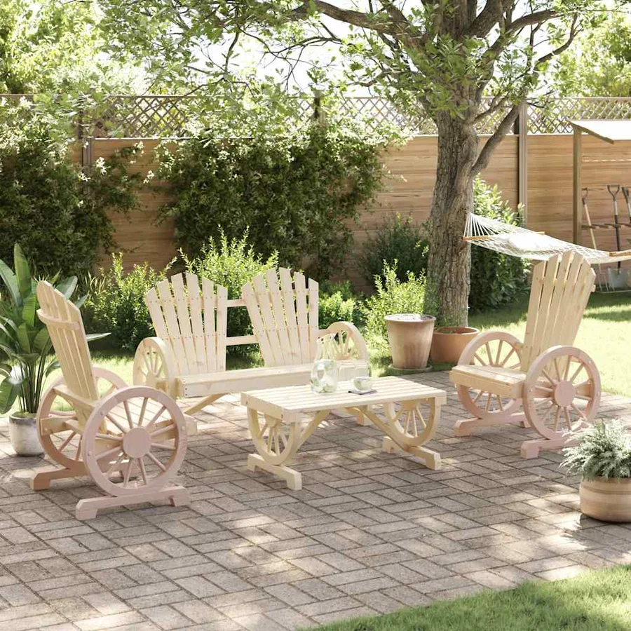 Salon de jardin 4 pcs bois de sapin massif - 3